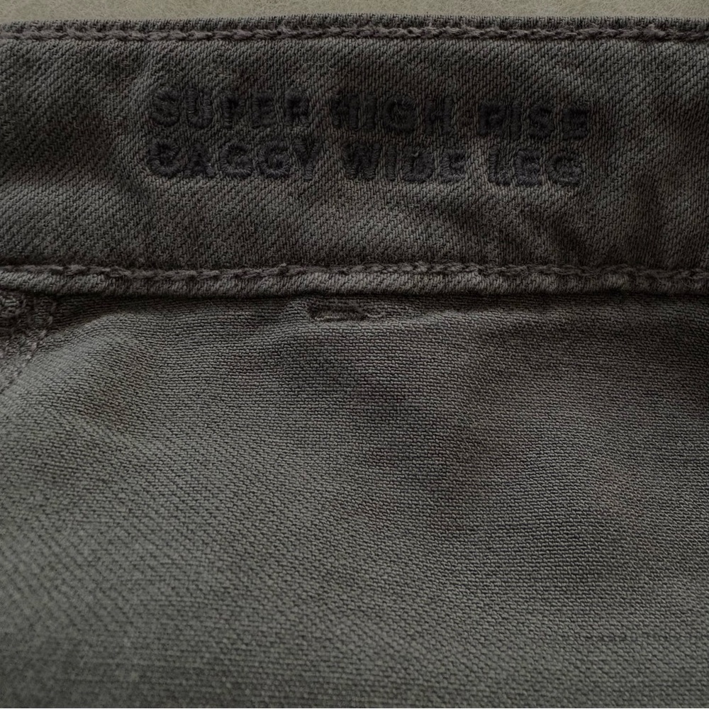 American Eagle womens super high rise baggy wide leg jeans size 4 gray NWT - Picture 8 of 8
